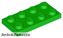 Lego Plate 2x4, Bright green