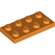 Lego PLATE 2x4, Bright orange
