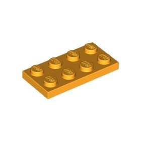 Lego PLATE 2X4, Flame yellowish orange