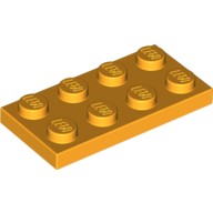 Lego PLATE 2X4, Flame yellowish orange