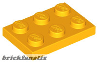 Lego PLATE 2x3, Flame yellowish orange