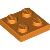 Lego Plate 2x2, Bright orange