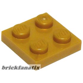 Lego Plate 2 x 2, Flat dark gold