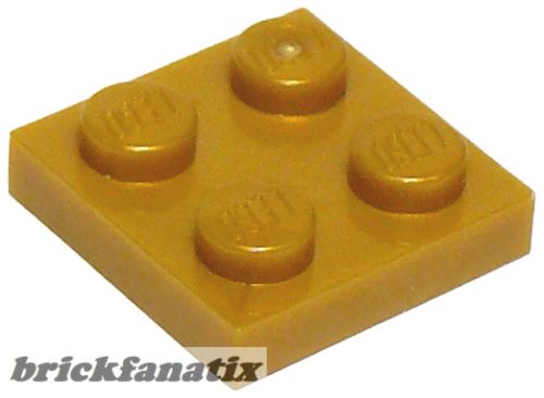 Lego Plate 2 x 2, Flat dark gold