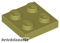 Lego Plate 2x2, Olive green