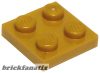 Lego Plate 2 x 2, Pearl gold
