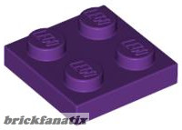 Lego PLATE 2X2, Purple