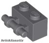 Lego Brick, Modified 1 x 2 with Bar Handle on Side, Dark bluish gray