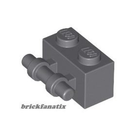   Lego Brick, Modified 1 x 2 with Bar Handle on Side, Dark bluish gray