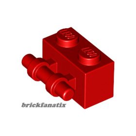 Lego Brick, Modified 1 x 2 with Bar Handle on Side, Red