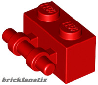 Lego Brick, Modified 1 x 2 with Bar Handle on Side, Red