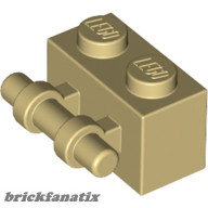 Lego BRICK 1X2 WITH STICK, Tan