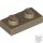 Lego Plate 1 X 2, Dark tan