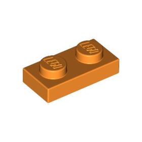 Lego PLATE 1X2, Bright orange