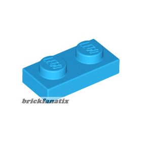 Lego PLATE 1X2, Dark azur