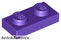 Lego PLATE 1X2, Dark purple