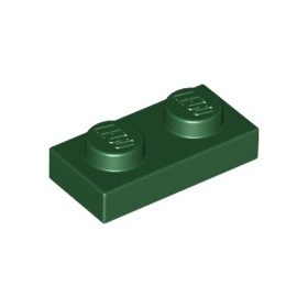 Lego Plate 1X2, Earth green