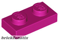 Lego PLATE 1X2, Magenta