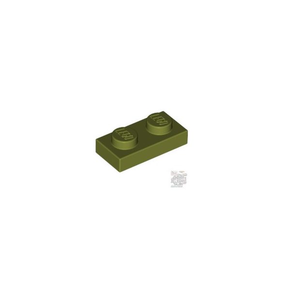 Lego PLATE 1X2, Olive green