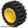 Lego Wheel 18mm D. x 14mm with Black Tire 30.4 x 14 (30285 / 30391), Yellow