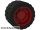 Lego Wheel 18mm D. x 14mm with Black Tire 24 x 14 Shallow Tread (30285 / 30648), Red