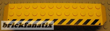 Lego Arch 2 x 14 x 2 1/3 with Black and Yellow Danger Stripes Pattern Model Left Side (Sticker) - Set 7900 Heavy Loader