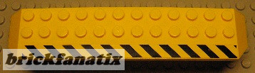 Lego Arch 2 x 14 x 2 1/3 with Black and Yellow Danger Stripes Pattern Model Right Side (Sticker) - Set 7900 Heavy Loader