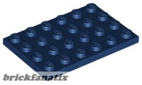 Lego Plate 4X6, Dark blue