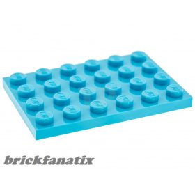 Lego Plate 4X6, Medium Azur