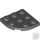 Lego Plate, Round Corner 3 x 3, Dark bluish gray