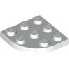 Lego Plate, Round Corner 3 x 3, White