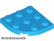 Lego Plate 3X3, 1/4 Circle, Dark azur