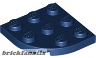 Lego Plate 3X3, 1/4 Circle, Dark blue