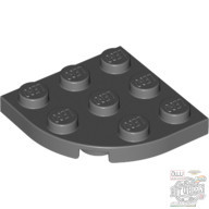 Lego Plate 3X3, 1/4 Circle, Dark grey