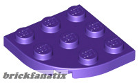 Lego Plate 3X3, 1/4 Circle, Dark purple