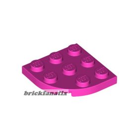 Lego Plate 3X3, 1/4 Circle, Dark rose