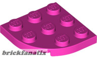 Lego Plate 3X3, 1/4 Circle, Dark rose