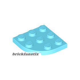 Lego Plate 3X3, 1/4 Circle, Medium azur
