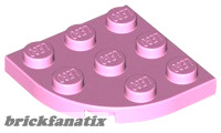 Lego Plate 3X3, 1/4 Circle, Rose