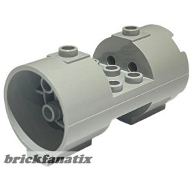   Lego Cylinder 3 x 6 x 2 2/3 Horizontal - Round Connections Between Interior Studs, Light bluish gray