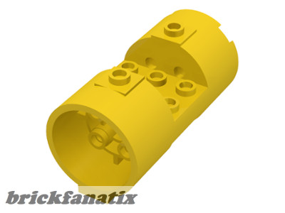 Lego Cylinder 3 x 6 x 2 2/3 Horizontal - Round Connections Between Interior Studs, Yellow