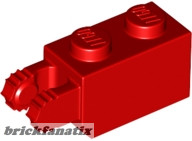 Lego Hinge Brick 1 x 2 Locking with 2 Fingers Vertical End, Red