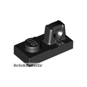 Lego Hinge Plate 1 x 2 Locking with 1 Finger on Top, Black