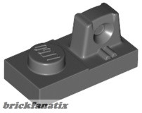 Lego Hinge Plate 1 x 2 Locking with 1 Finger On Top, Dark gray