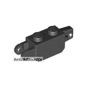   Lego Hinge Brick 1 x 2 Locking with 1 Finger Vertical End and 2 Fingers Vertical End, Black