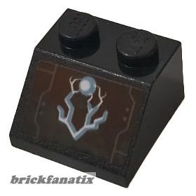   Lego Slope 45 2 x 2 with Blue Flame of Energy on Black Background Pattern (Sticker) - Set 76102 Avengers Infinity - War Thor's Weapon Quest