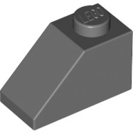 Lego ROOF TILE 1X2/45°, Dark grey