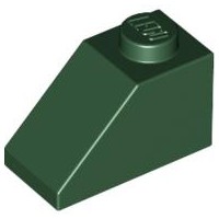 Lego ROOF TILE 1X2/45°, Earth green