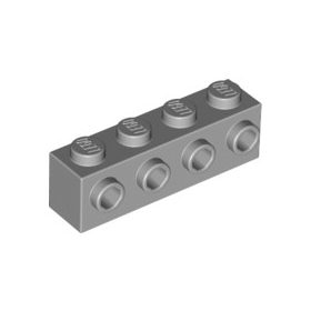   Lego Brick, Modified 1 x 4 with Studs on Side, Light bluish gray
