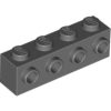 Lego BRICK 1X4 W. 4 KNOBS, Dark grey